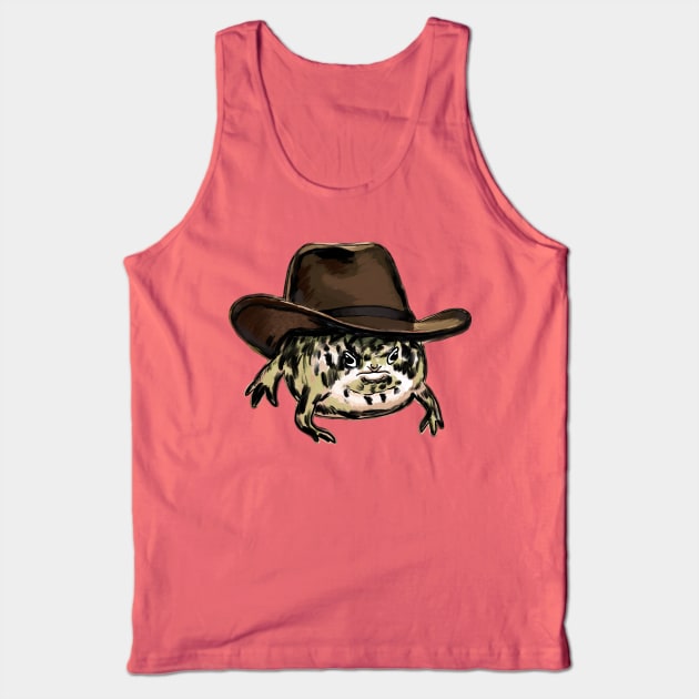 Funny Desert Rain Frog Howdy Meme Tank Top by okpinsArtDesign